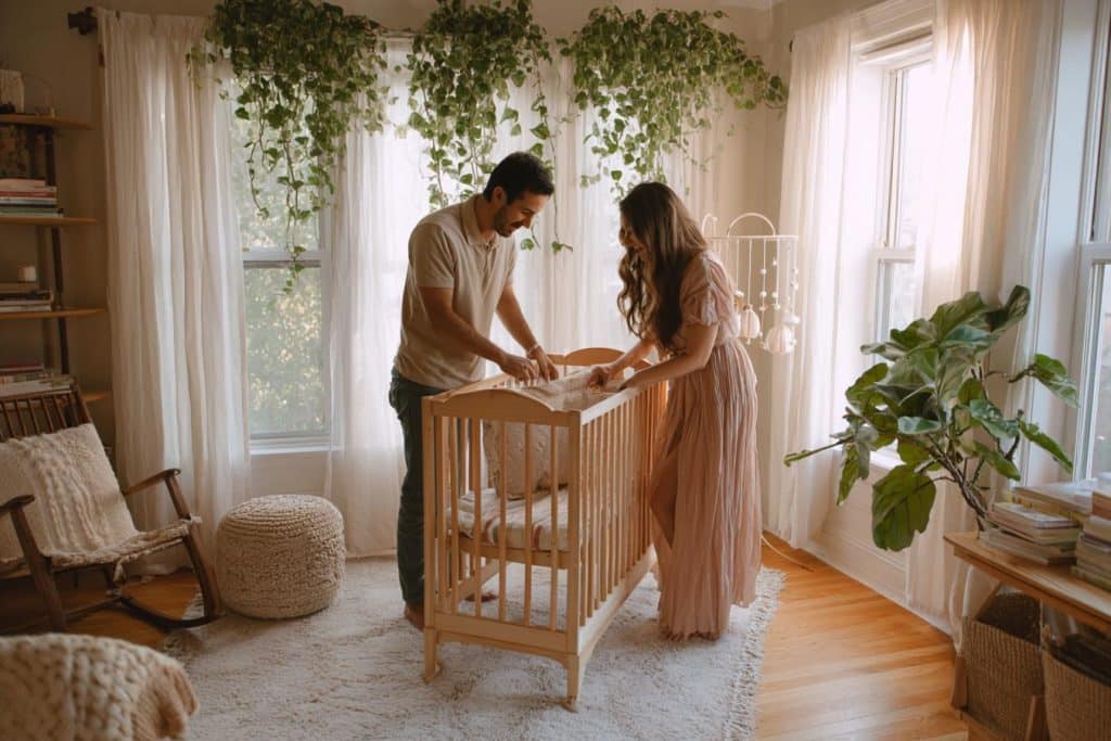 chambre bebe boheme douce et sereine