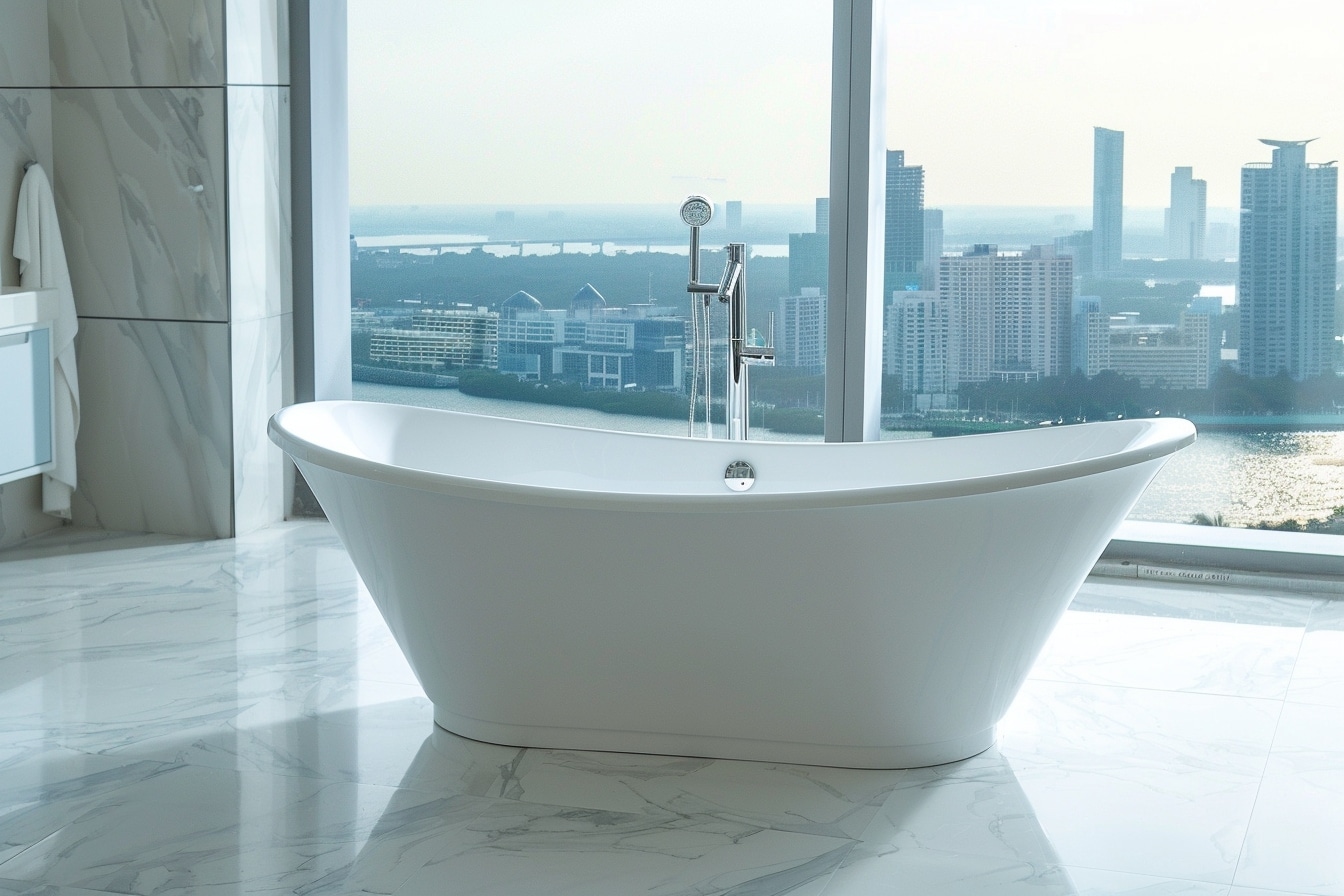 Choisir une baignoire semi-îlot pour une salle de bain élégante