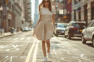 Privé : Associer jupe plissée et baskets : conseils de style